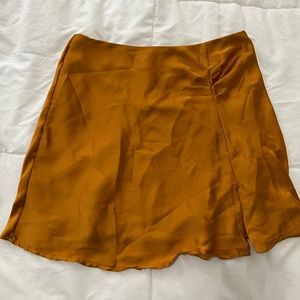 gold satin freepeople skirt